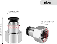 SRJQXH 10 db Gyorscsatlakozó Sűrített Levegőhöz, 6 mm-es Belső Menetes, Nikkelezett Réz, 1/4 Colos BSP Menet, 15 Bar Nyomásálló 2
