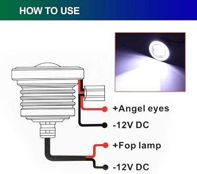 2pcs Eagle Eye LED Light, Universal COB Diaphragm Daytime Running Light 2.5 Inch 64MM 12V 1200LM DRL