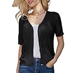 Material: Damen bolero,Transparent und leicht. Festlich Strickjacken aus weichem und dehnbarem Strickstoff für Komfort