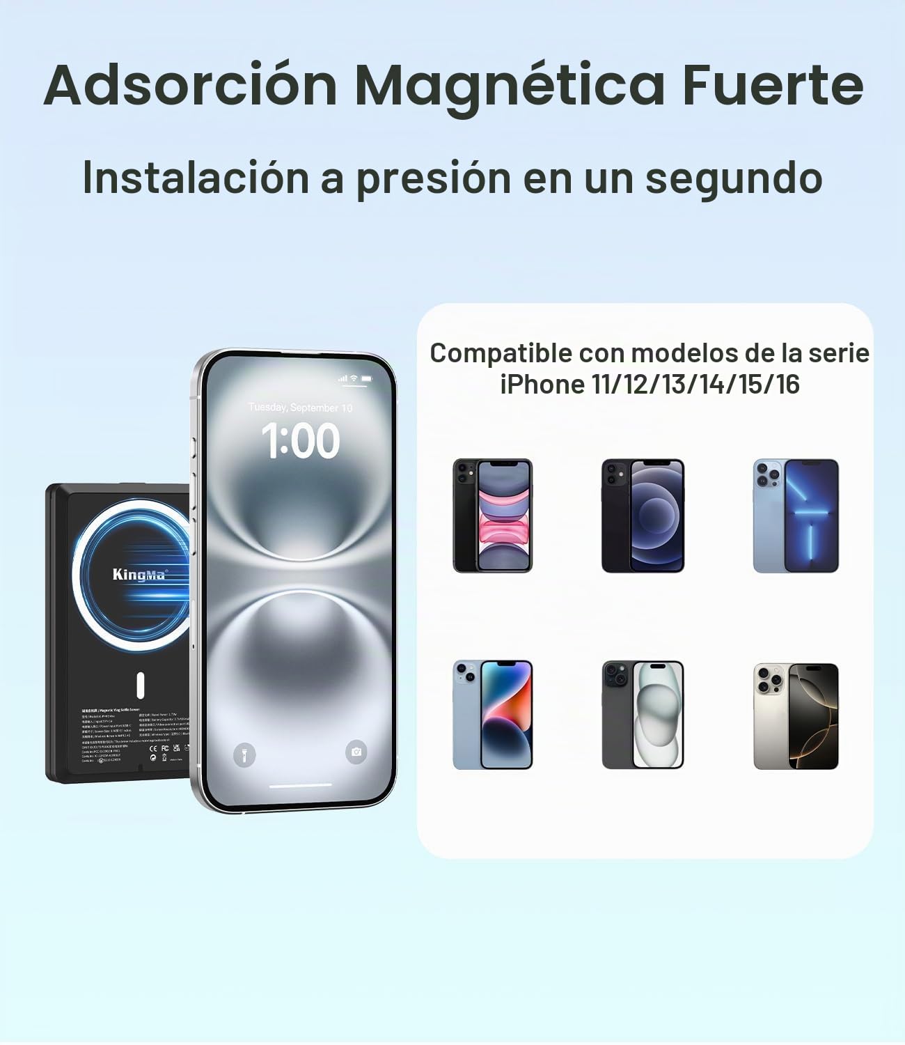 King Ma Teléfono Vlog Selfie Monitor Pantalla, Vlog Sync Pantalla con Cámara Trasera iPhone, Accesorios Vlog, Transmisión en Vivo, TikTok, Solo compatible con iPhone (compatible con cable)
