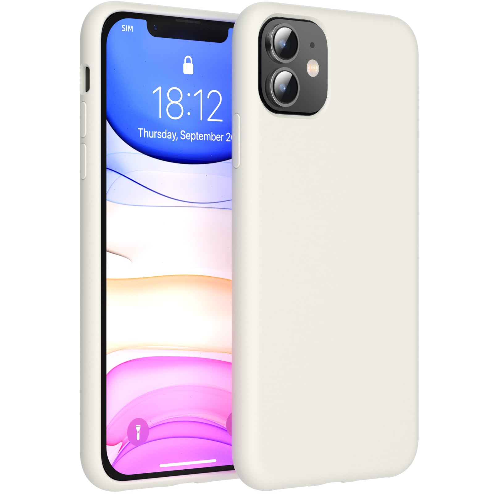 JOOSKO for iPhone 11 Case, Premium Soft Silicone Case, Silky Soft Touch, [Full Body Machine Drop Protection] Scratch Resistant Microfibre Lined Shockproof Case, 6.1 inch (Rock Gray)