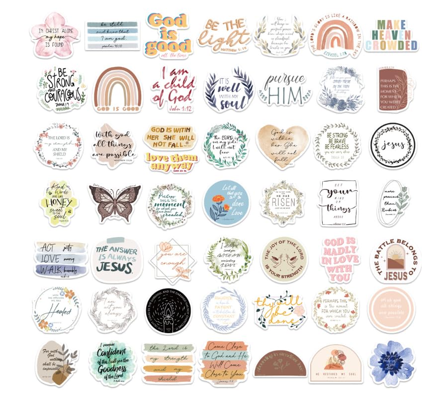100PCS Bible Stickers for Adults Teens Kids Gift,Jesus Christian Bible Verse Inspirational Waterproof Decals for Water Bottle Laptop Journal Scrapbook Skateboard Luggage Computers Bike Guitar - Image 3