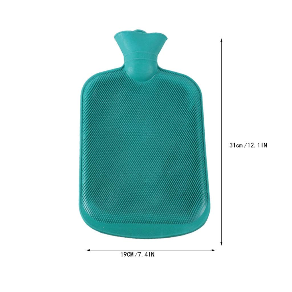 Botellas de agua caliente Bolsa Botella goma grande llena espesa portátil reutilizable(Groen)