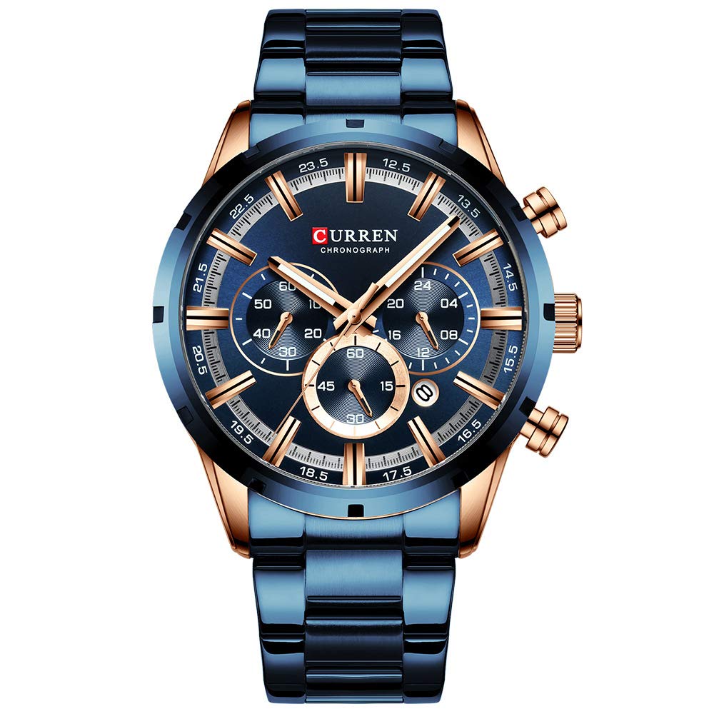 CURREN Men's Wristwatch Three Sub Dial Analog Steel Business