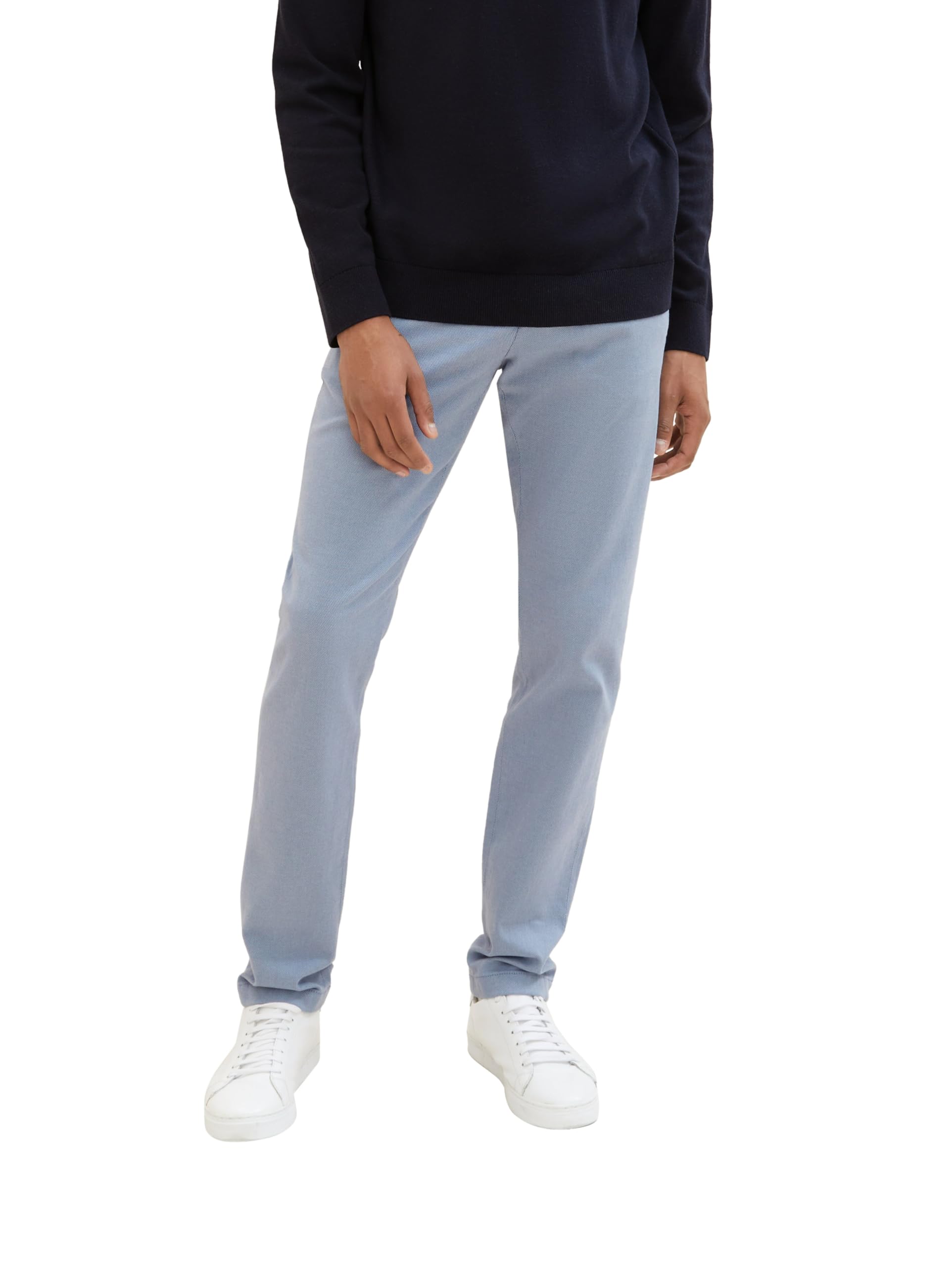Tom Tailor Herren Slim Fit Chino Hose aus Stretch Piqué mit Gürtel