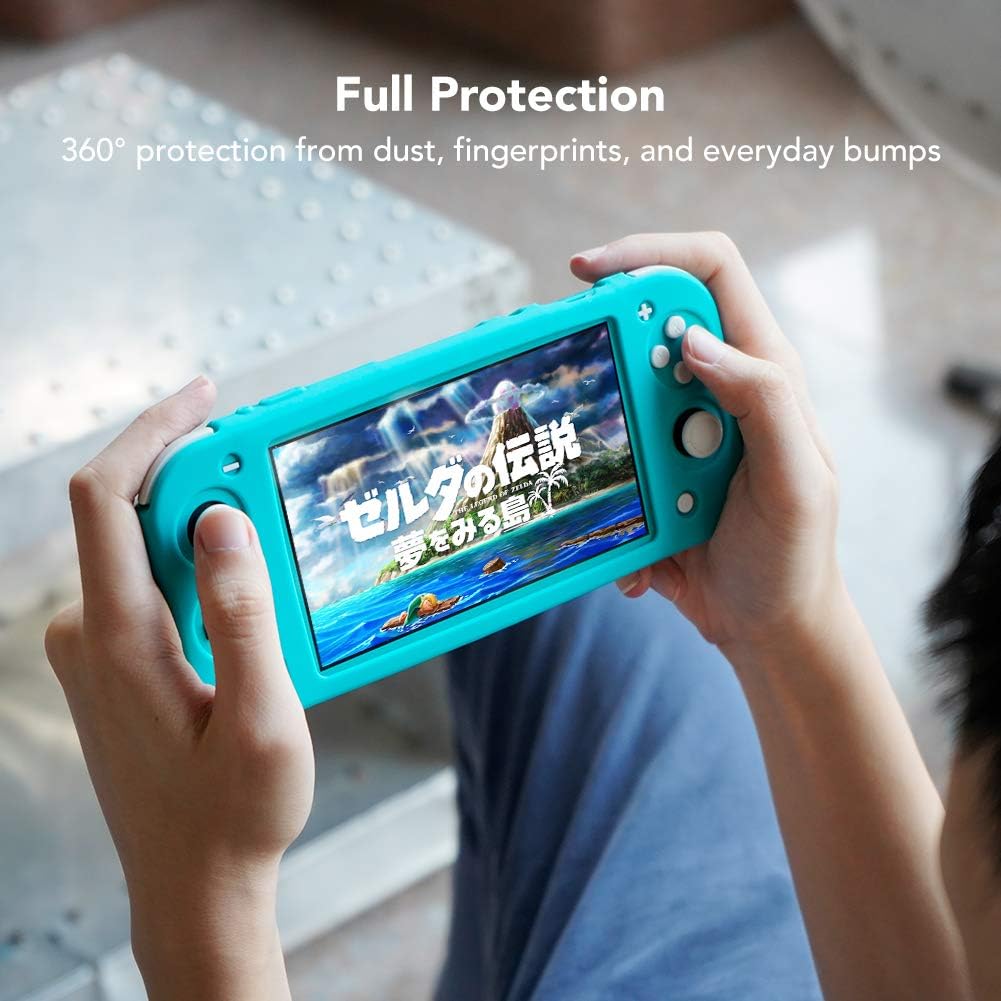Silicone Case for Switch Lite, KIWI design Soft Silicone Anti-Slip Shockproof Protective Cover Case with Full Protection Body for Switch Lite 2019(Turquoise)