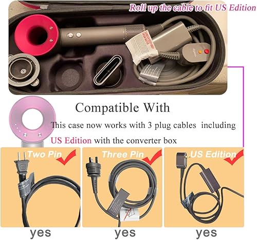 Miniatura 2 de RLSOCO Estuche rígido para Dyson Supersonic Nural/Supersonic Secador de pelo HD15 HD08 HD07 HD03 HD01, bolsa de almacenamiento portátil de viaje