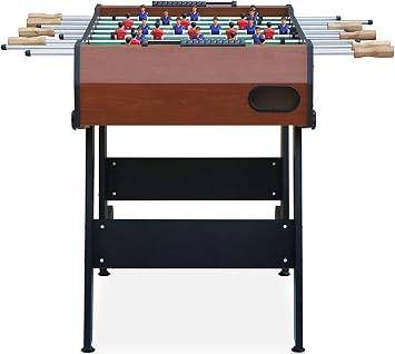 KICK Monarch 48 Folding Foosball Table Compact Indoor Gaming Table for Adults & Kids with 2 Balls, Semi-Solid Steel Rods, Slide Scorers, Rolling Wheels & Foldable Storage