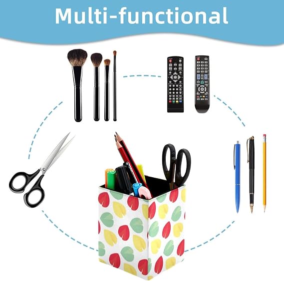 Fortune Cookie Pattern Pencil/Pen Holder for desk, Round Desktop Organizer for Desk Multi Purpose Use for Home School Office Supplies