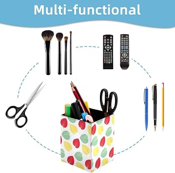 Fortune Cookie Pattern Pencil/Pen Holder for desk, Round Desktop Organizer for Desk Multi Purpose Use for Home School Office Supplies