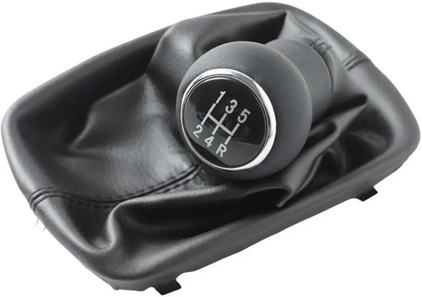 Coarvix Car Gear Shift Knob for A6 C5 A4 B5 A8 D2 Gear Shift Knob Shifter Lever Stick Gaiter Boot Cover(5-Speed-Black)