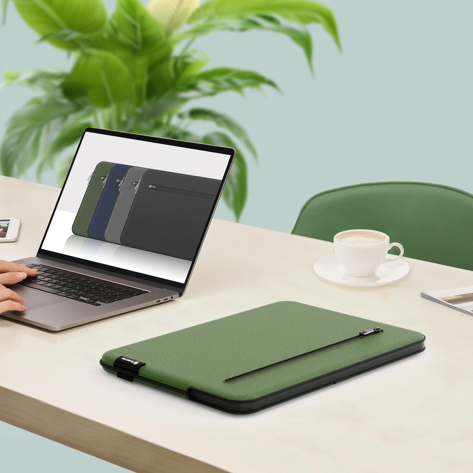 Smatree SlimPro pokrowiec na laptopa 16 cali DELL Precision 5690/5680 Workstation, do 16-calowego DELL Pro Max 16 Premium MA16250, do m16 R2, etui z kieszenią na akcesoria, zielony (S613G)
