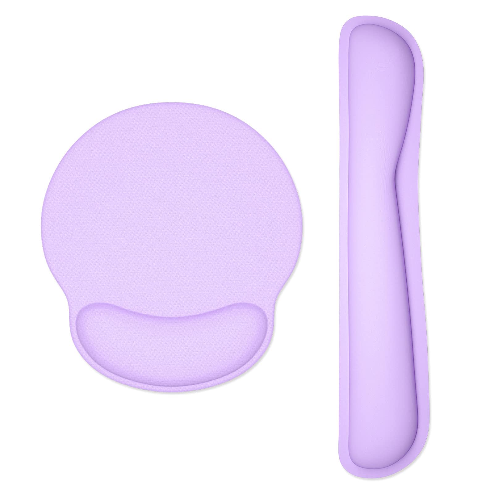 Dapesuom Keyboard Wrist Rest and Mouse Pad with Wrist Support, Cute Memory Foam Cushion for Keyboard and Mouse Set, Ergonomic Pad Rests with Non Slip Base for Easy Typing & Pain Relief, Vanilla Purple