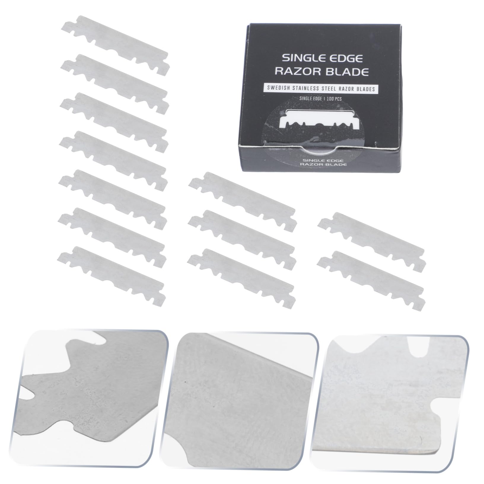 FOMIYES Men's 100pcs Stainless Steel Single Blade for Safe Shaving