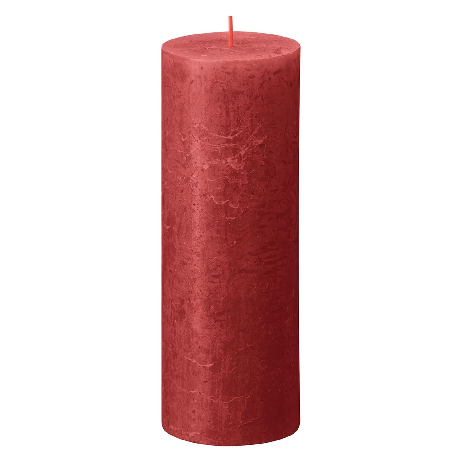 Bolsius - Candela Pilar Rústica - Roja - Paquete de 4-19 x 7 cm -Tiempo de Quema Largo de 85 Horas - Decoración - Sin Fragancia - Cera Vegana Natural - Sin Aceite de Palma - 19 x 7 cm