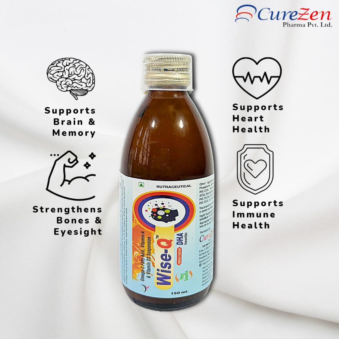 Omega-3 Syrup for Kids 150 ml | Veg Source | Support Cognitive Development and Immunity | improve Brain & Memory Function | High Strength EPA & DHA with Vitamin A and D3 Concentration | Mango Flavour | No Added Sugar, No Preservatives (All Age Group) — Amazon image 5