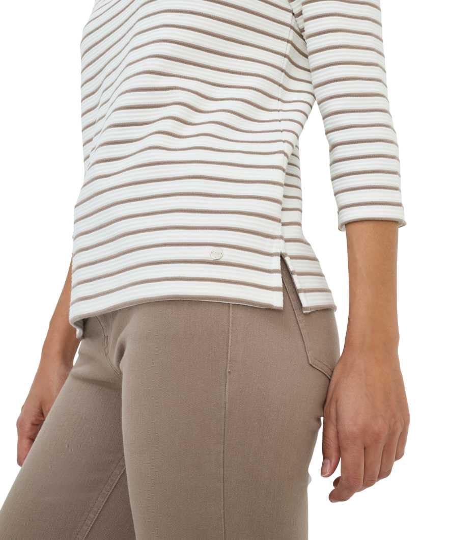 Brax Damen Style Colletta Interlock Light Striped Langarmshirt