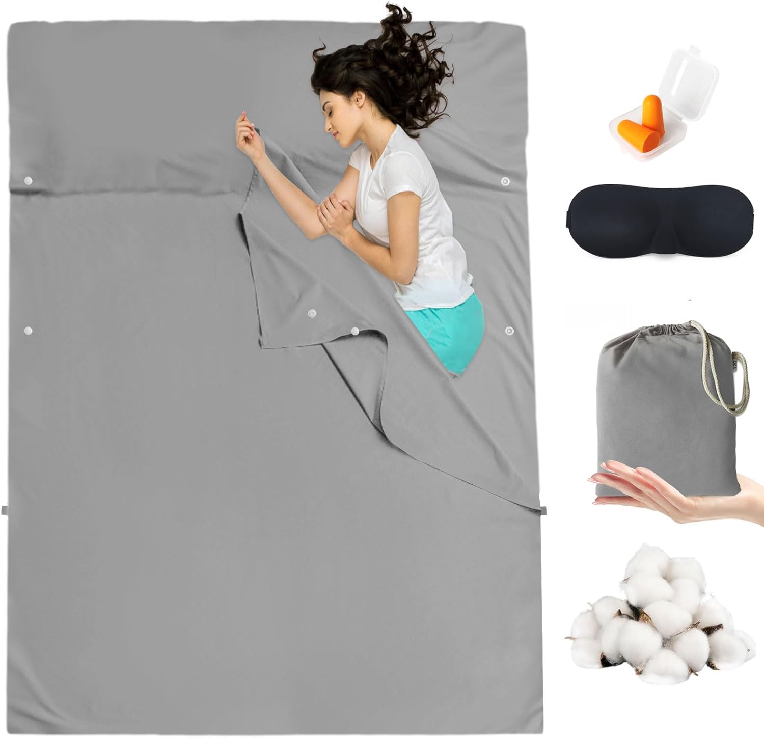 Sleeping Bag Liner Camping & Travel Sheets for Adults - Hostels & Traveling Sleep Sack