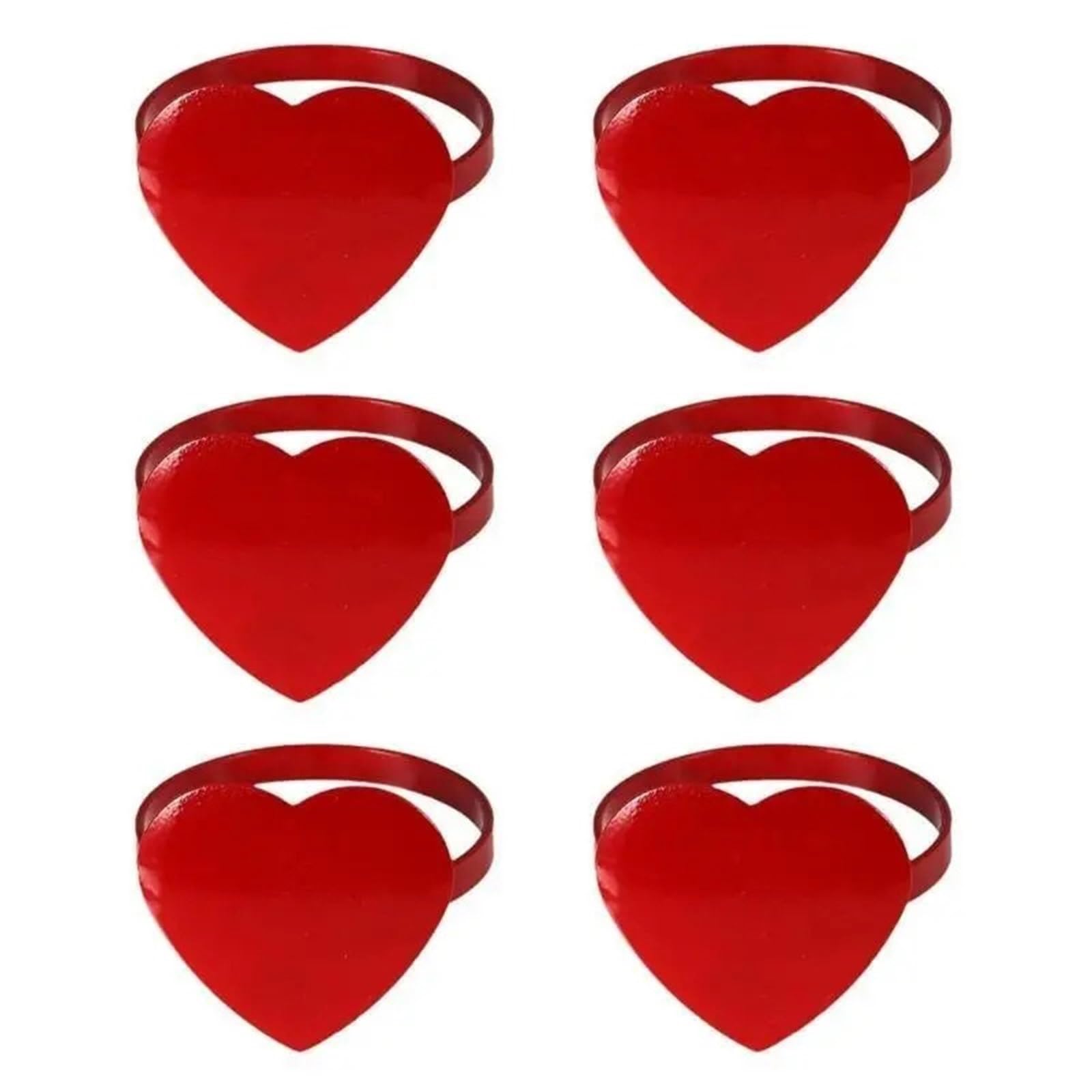 12pcs Elegant Heart Napkin Rings for Romantic Dining Table Decor