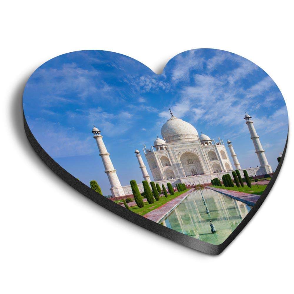 Destination Vinyl Ltd Multicolor 1 X Heart Mdf Magnets - Indian Taj Mahal Building India 15742