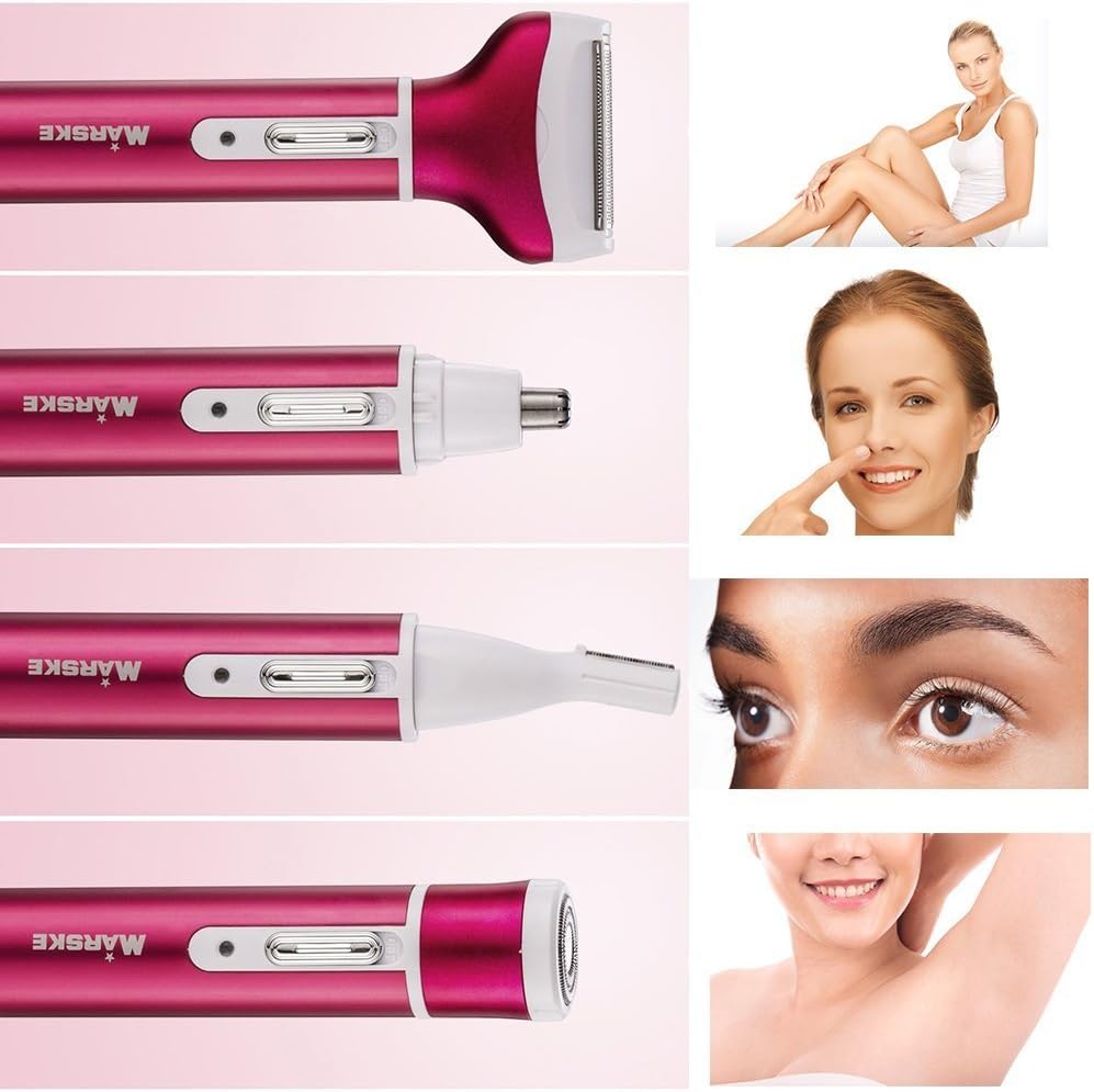 Electric epilator induction shaving machine Lady laser painless shaving device 3-in-1 multifunction cordless epilator razor electric trimmer permanent hair removal cost-effective (Pink)