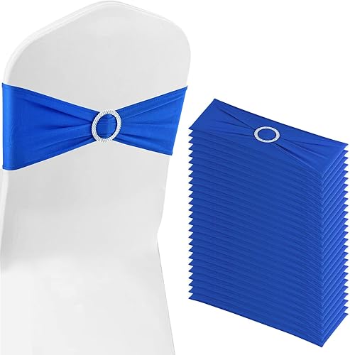 BOUBONI Paquete de 50 bandas elásticas de elastano para silla, con hebillas para sillas plegables, bodas, fiestas, recepciones, baby shower,
