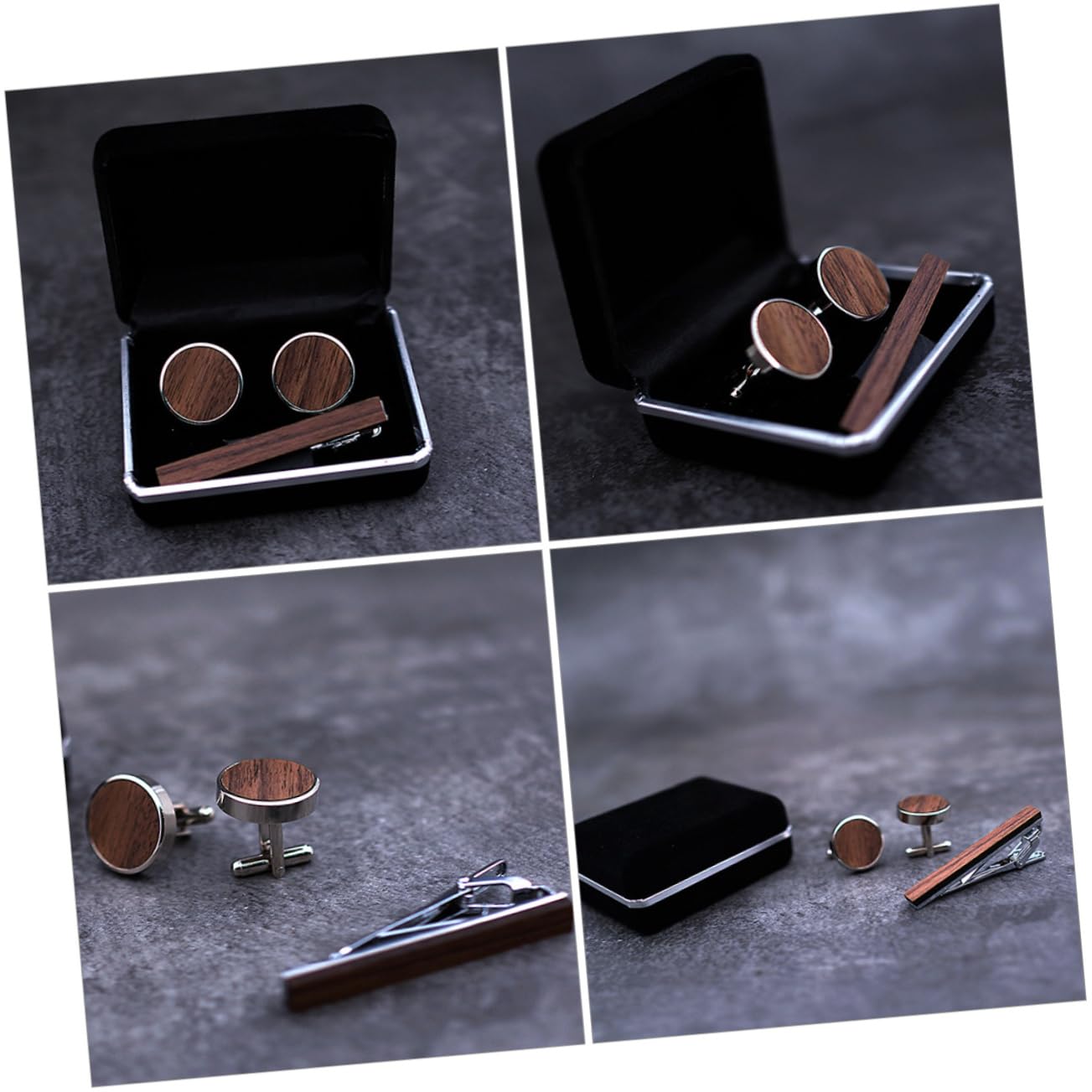 COLLBATH 2 Sets Elegante Männer Krawatte Clip Links Set Geburtstag Und Starke