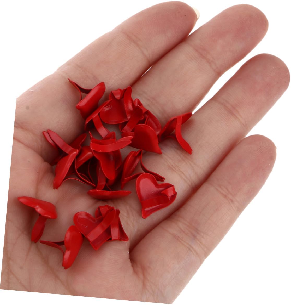 OSOLADY 500pcs 11mm Red Heart Shaped Miniature Metal Brads Split Pins for Scrapbooking DIY Paper Crafts Fasteners Embellishments