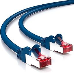 deleyCON 0,25m Netzwerkkabel Cat6-1000 Mbit (Kupfer, S/FTP, Halogenfrei) RJ45 Gigabit Patchkabel Ethernet LAN Kabel Cable - für DSL Internet WLAN Switch Router Modem Patchpanel POE - Blau