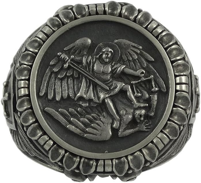 St. Michael Archangel Ring for Men – Sterling Silver 925 Handmade Catholic Jewelry Christian Saint Michael Men's Ring