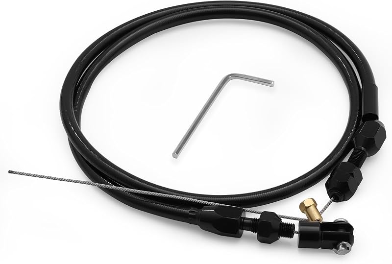36-Inch LS Throttle Cable, Compatible with Chevrolet LS1 Engine 1997-2007, 4.8L 5.3L 5.7L 6.0L, LS Swap Fuel Line Kit.Stainless steel braided cable (Black)