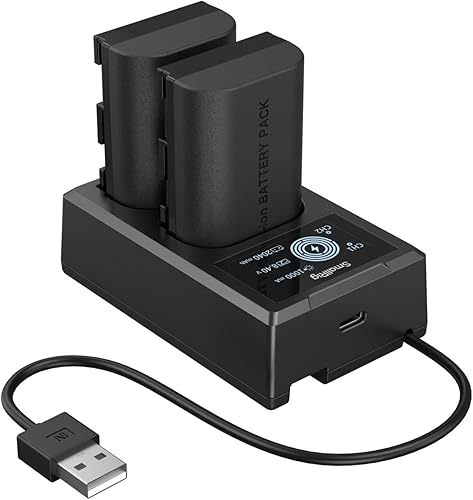 SMALLRIG Juego de cargador de batería para cámara Canon LP-E6P, batería de 2520mAh, carga rápida de doble ranura, pantalla LCD para Canon EOS R6