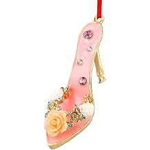 WhatSign Pink High Heel Ornaments - Metal High Heel Shoe Christmas Ornaments for Christmas Tree Glitter Decorations Keepsake Gifts for Women Girls