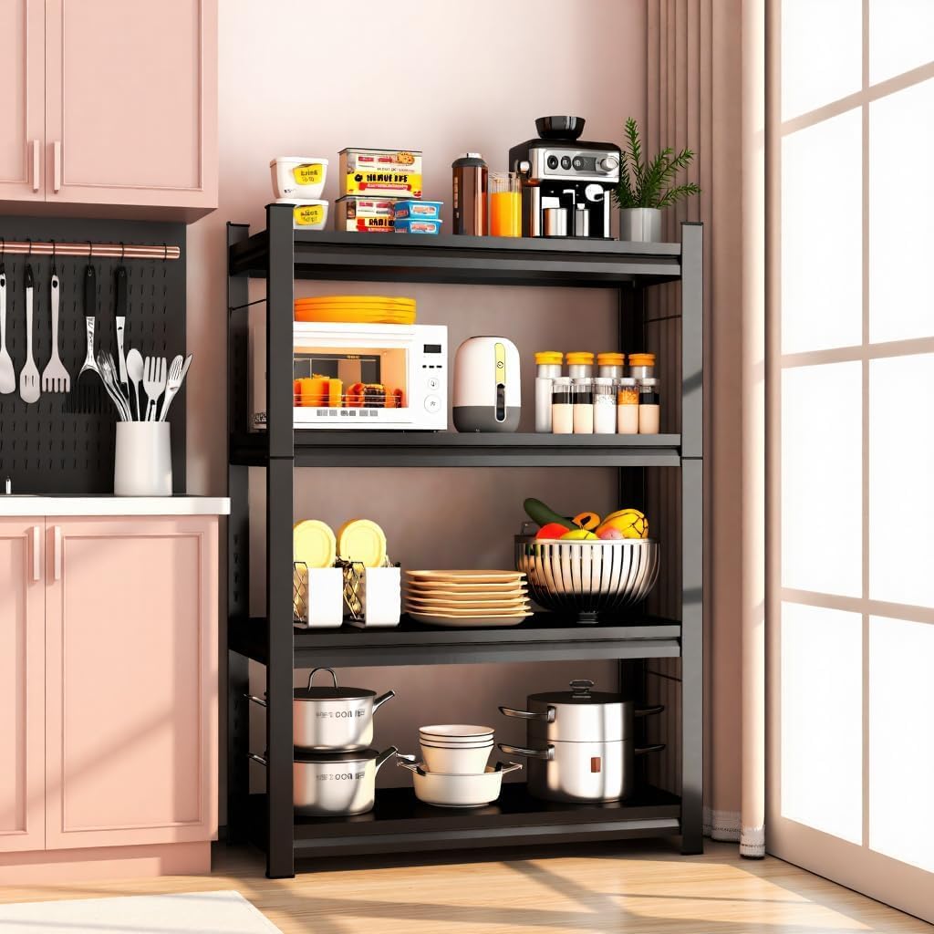 Storage Shelves, Metal Shelving Heavy Duty, Garage Shelving, Adjustable Metal Racks,5 Tier Shelving Unit, Rack Units and Storage for Warehouse, Basements, Garages (39.5''Wx19.7''Dx54.3''H)
