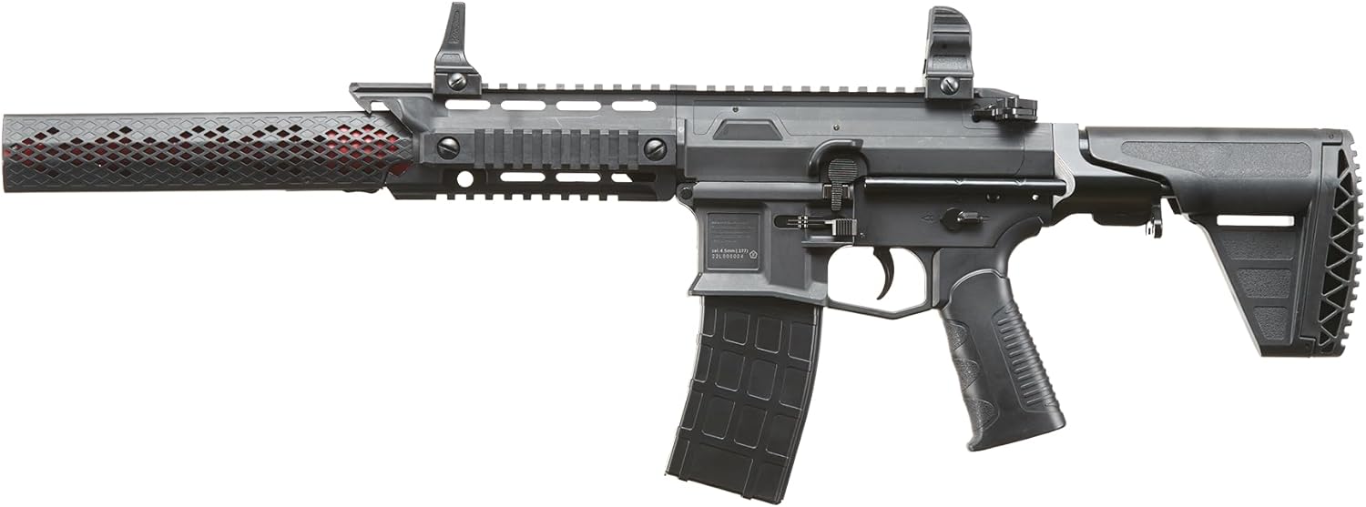 Lancer Tactical Hydra .177 Full Size Air Rifle Full/Semi Auto CO2 Blowback Air Gun PDW Stock 4.5mm Caliber