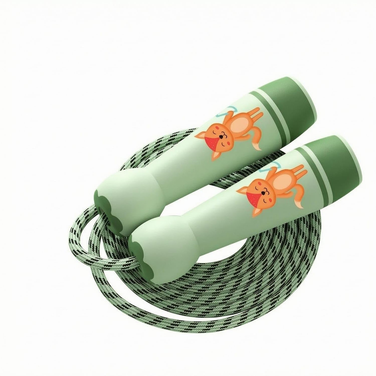Cartoon Handle Children's Jump Rope Fox 2.8M Cotton Green | Adjustable Length Handle Included Item Cotton Green Fox 2.8M-image-19