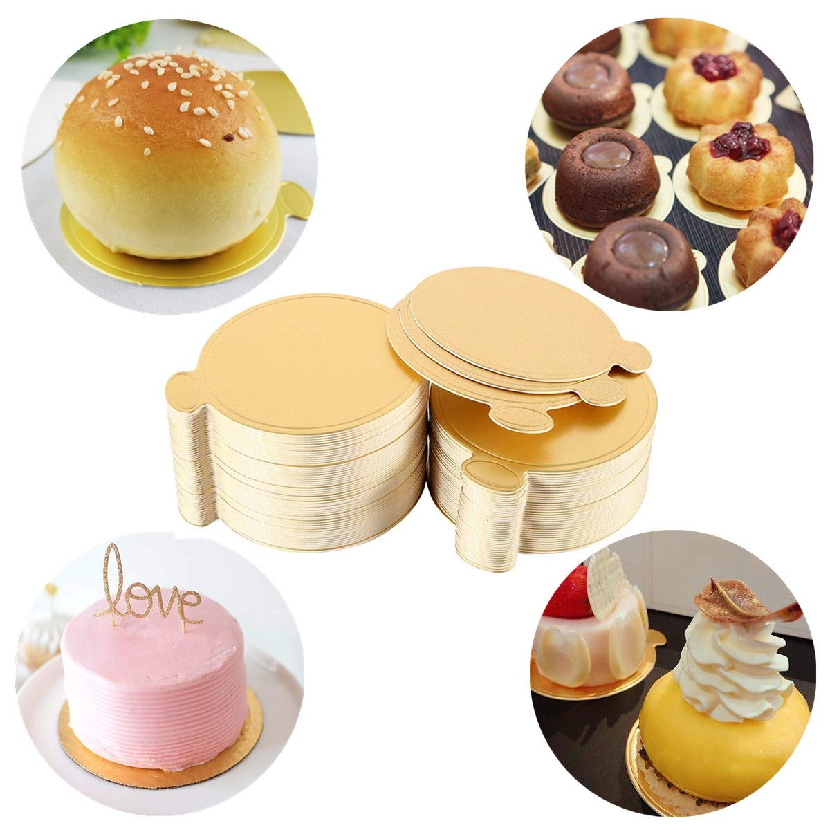 100 Goldene Mini-Kuchenbretter Aus Karton – Rechteckig, Für Cupcakes, Desserts, Hochzeiten & Geburtstage