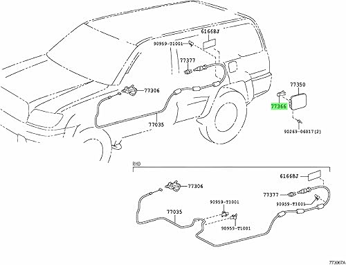 Miniatura 7 de 77360-0E010 Clip de resorte de puerta de combustible, cubierta de puerta de tanque de gasolina para Toyota 1996-2002 4Runner, Camry 2002-2011, Echo