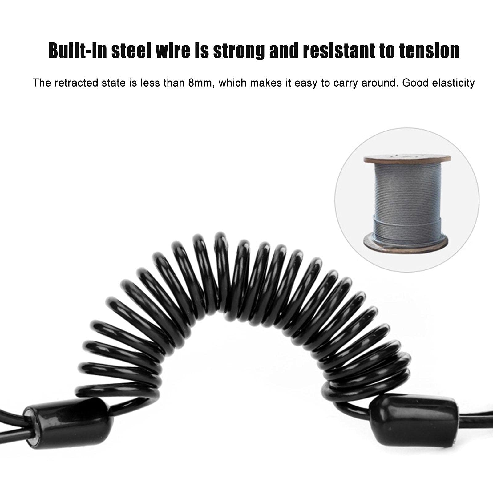 Cavo Promemoria Per Blocco Moto - A Molla Con Filo D'Acciaio - Foto 2