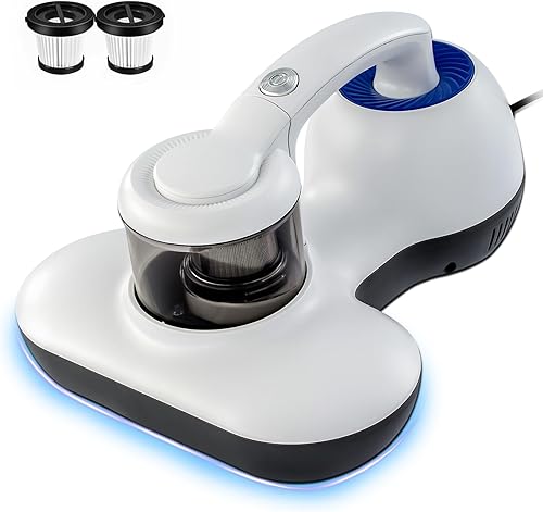 Aspirador de cama, aspiradora de colchón UV, potente succión de 12 KPa con HEPA, limpiador de colchón profundo de mano para cama, colchones