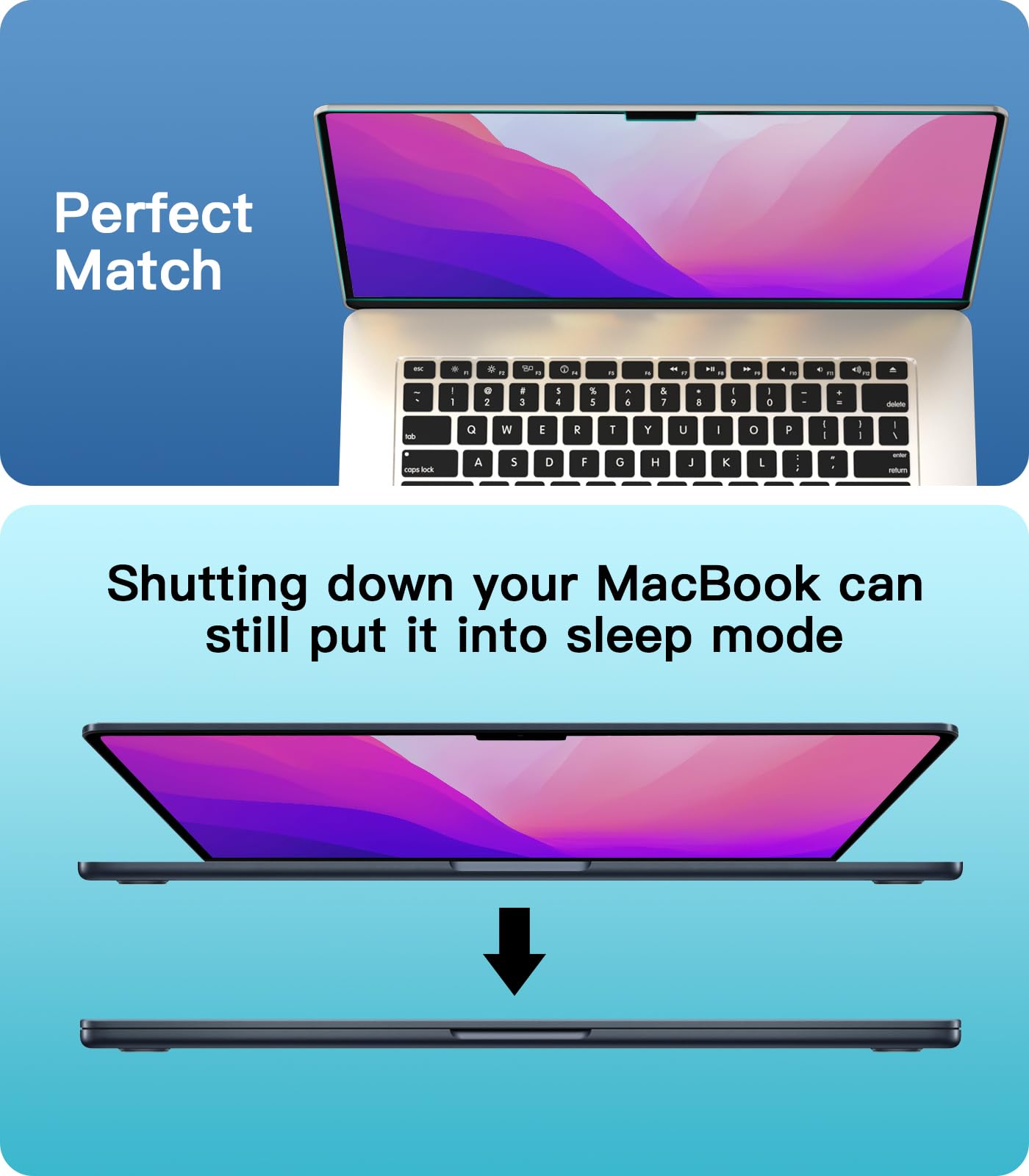 PYS Pellicola protettiva anti luce blu per MacBook Air da 13,6 pollici (2025/2024/2022, M4/M3/M2, chip A3240 A3113 A2681), antiriflesso, antigraffio, anti-impronte, senza bolle d'aria, confezione da 3