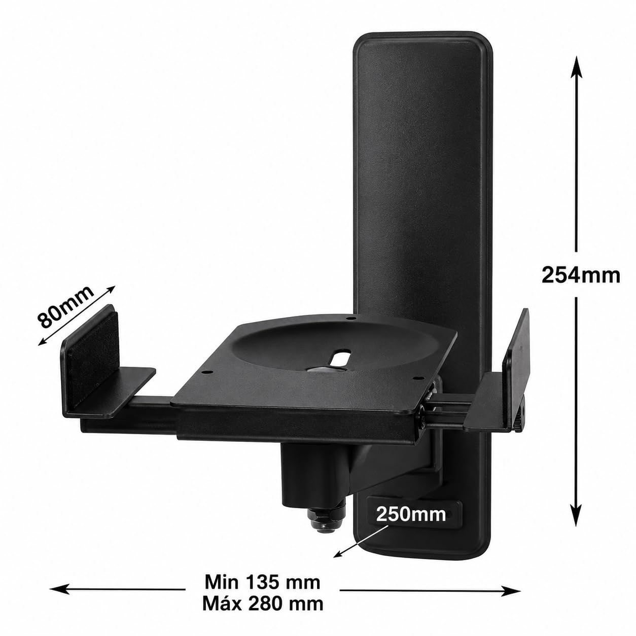 BT77 Black - Coppia di supporti da parete per altoparlante c/nero