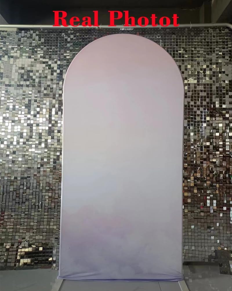 Pink Clouds Arch Background Covers Outer Space Stretchy Arched Stand Cover Baby Girl Birthday Party Celebration Event Decoration Props(Only Cover)