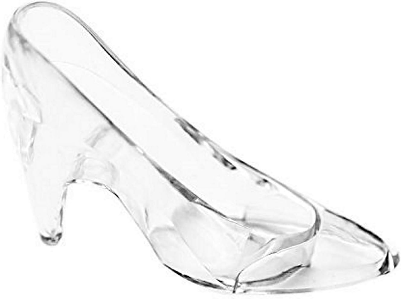 24 Fillable Cinderella Slipper Wedding Favor Holders Plastic Shoes - Clear