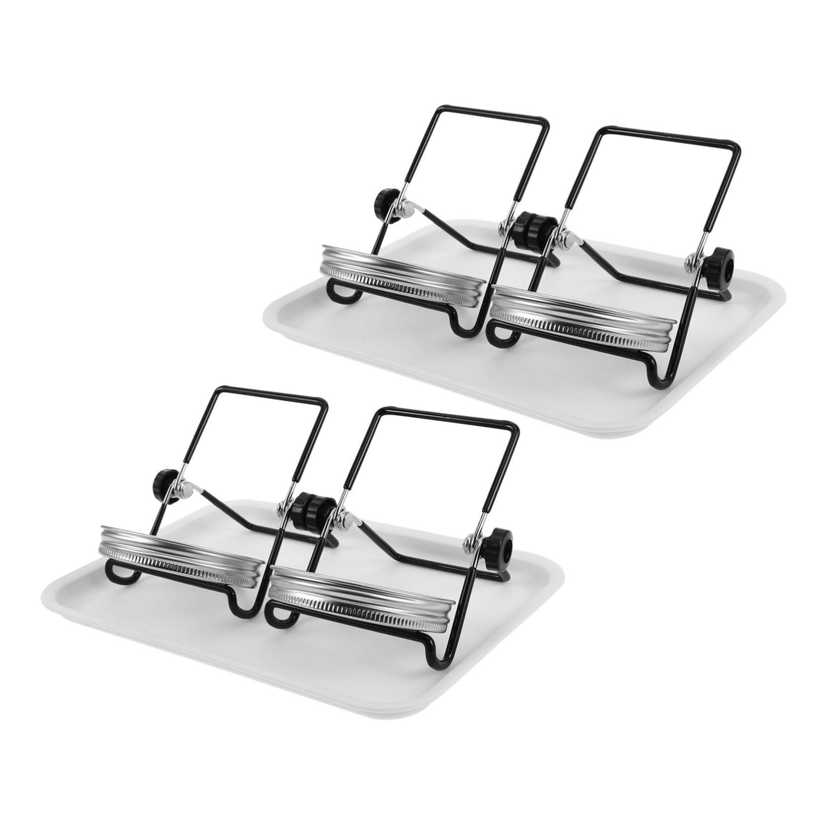 Kit de Germinación para Tarro de Boca Ancha en Acero Inoxidable, 2 Juegos | Malla de Acero Inoxidable, Bandeja y Soporte Incluidos, para Cocina y Balcón, Accesorios para Brotes de Brócoli