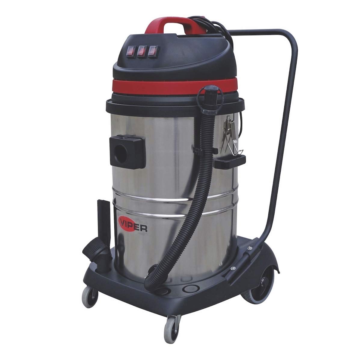 Viper LSU375-EU - Aspirador en seco y húmedo (3000 W, 75 L, depósito de acero inoxidable)