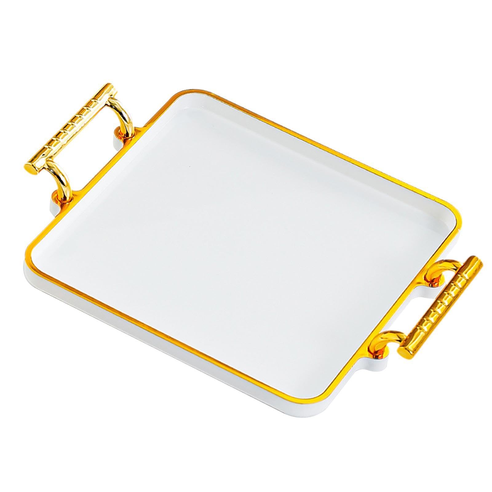 PIXZCSA Sink Dresser Home Decor Cosmetic Trinket Tray Save Space Multi Purpose Jewelry Storage Organization Needs Makeup Soap Jewelry Dish, Porcelain White, 23x18.5x3.5cm