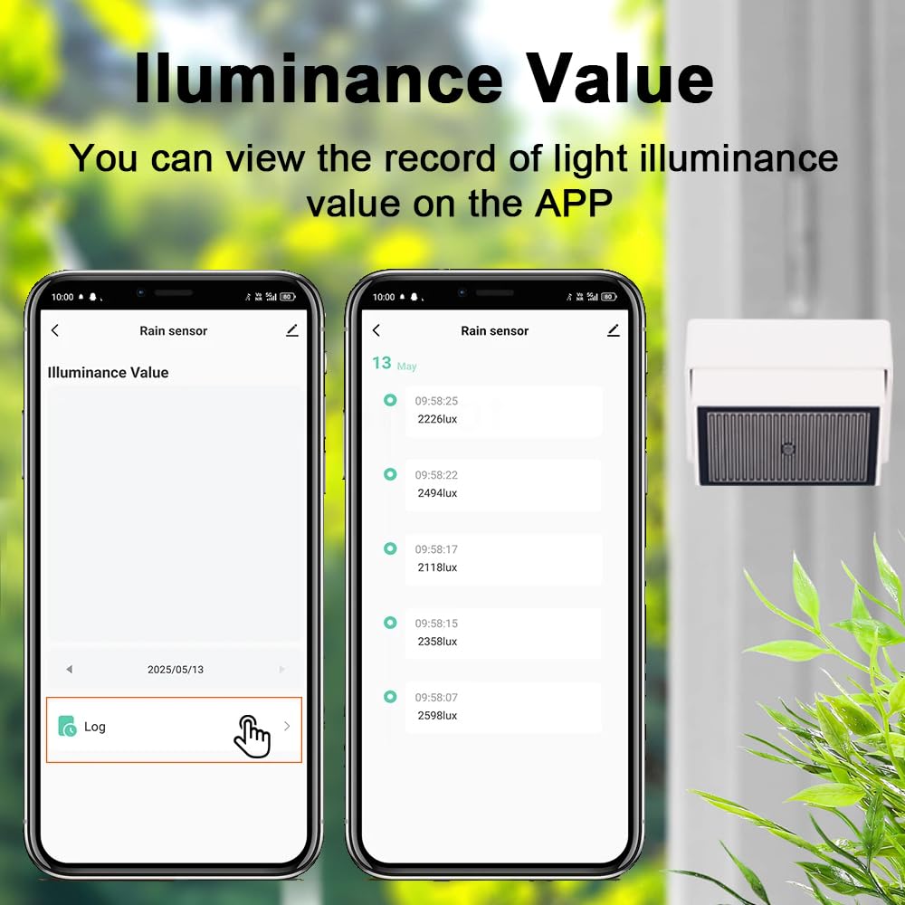 Haozee Tuya Zigbee Sensore Pioggia con Sensore Luce, Richiede TUYA HUB, Supporta Zigbee2mqtt Home Assistant, IPX4 Impermeabile per Uso Esterno