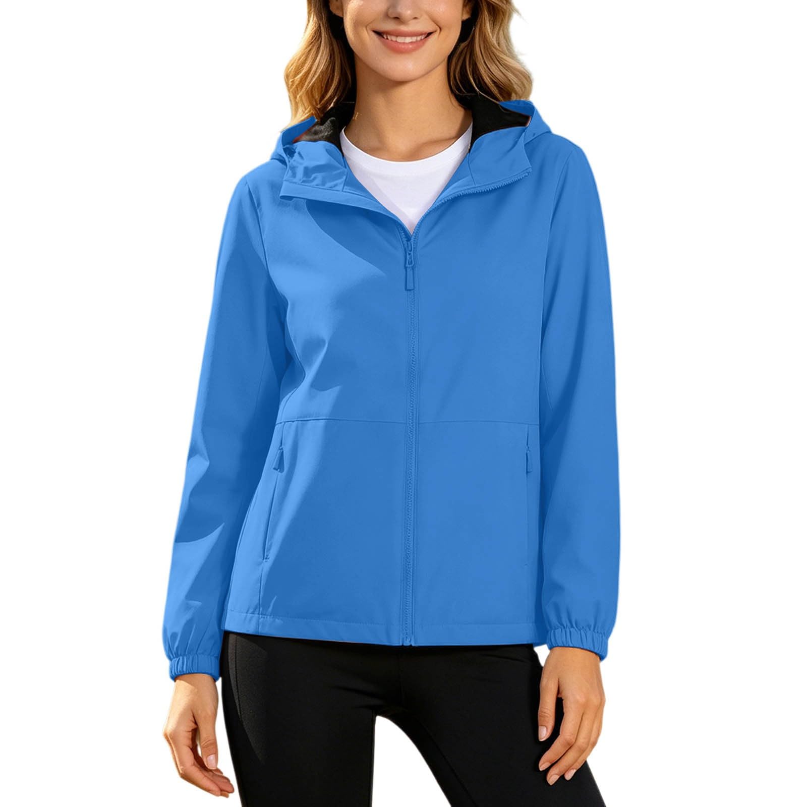 Chaqueta ligera, cortavientos y con capucha para exteriores, transpirable y de uso diario en otoño, mujer, senderismo