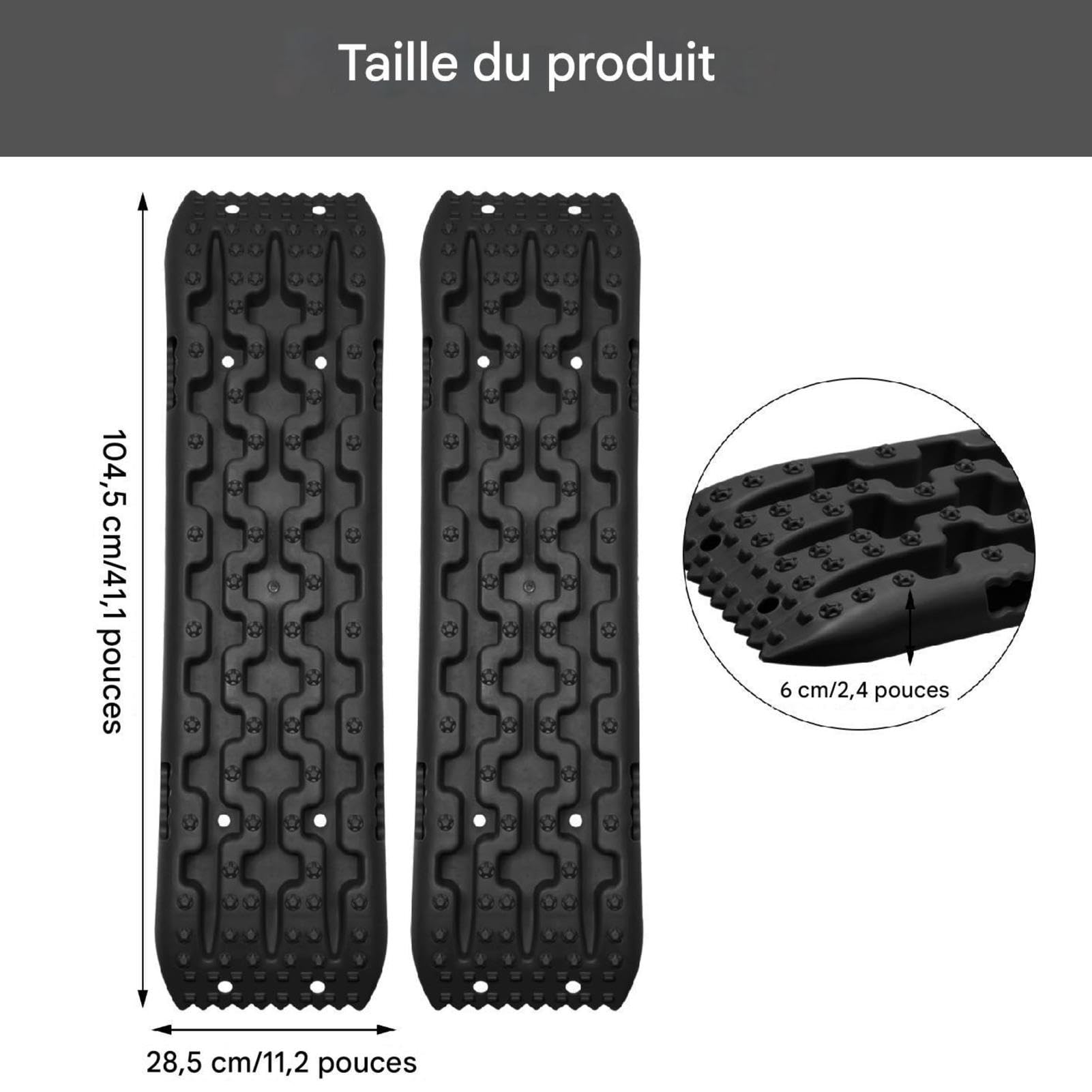 2 Pièces Plaques De Sable Tout-terrain,Tapis De Traction Échelle De Pneu